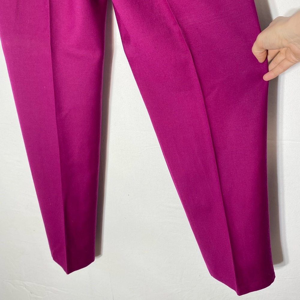 Vintage Gaytown Fuchsia Wool Pleated Front Trouser Pants 12 - Picture 15 of 16